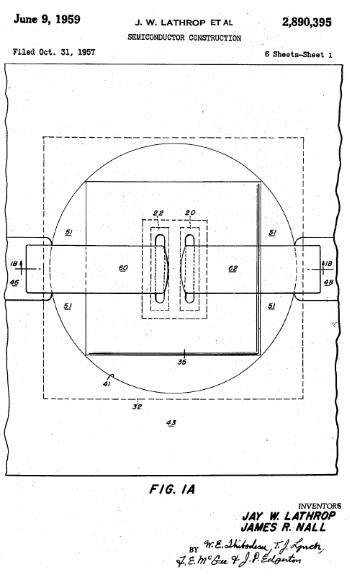 Lathrop和Nall关于半导体制造的专利，1959年